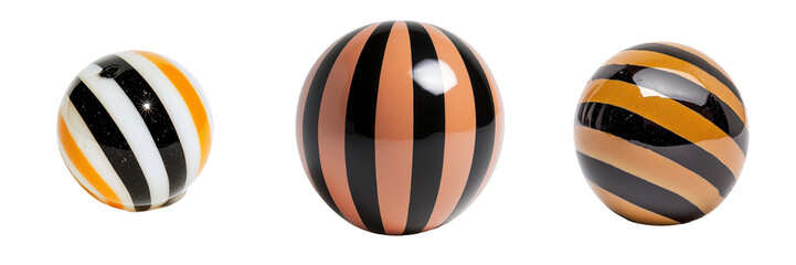 Poster - For a spooky Halloween treat, consider this round, orange and black striped candy, featuring a bright and festive design, isolated on a transparent background and available in png format