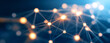 © NEW - Abstract digital network with glowing nodes and connections, representing technology and communication