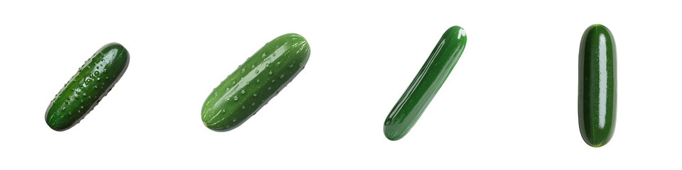 Poster - A fresh green cucumber is depicted in this 3D illustration, making it a great choice for designs focused on food, produce, or vegetables, with the image isolated on a transparent background and