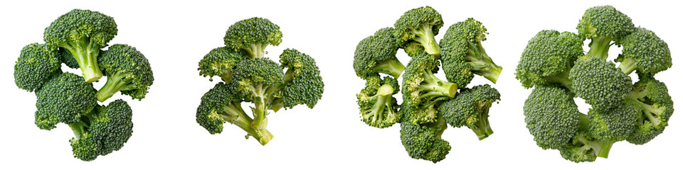 Poster - A 3D illustration of fresh green broccoli is offered, highlighting the vegetable's detailed texture and vibrant color, and is suitable for use in designs related to health, food, and nutrition, with