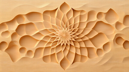 Poster - Intricate sand art featuring a floral pattern design