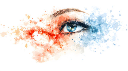 Poster - Artistic eye design with colorful splashes of paint