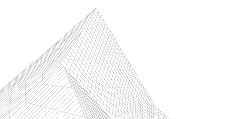Abstract geometric shape - vector 3d drawing