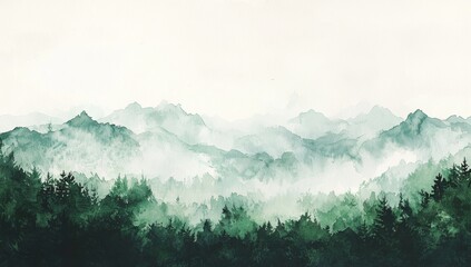 Poster - this watercolor texture has a soft green appearance with blended shades and abstract pattern designs