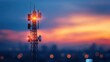 © FoxGrafy - Sunset view of a telecommunications tower glowing in the evening