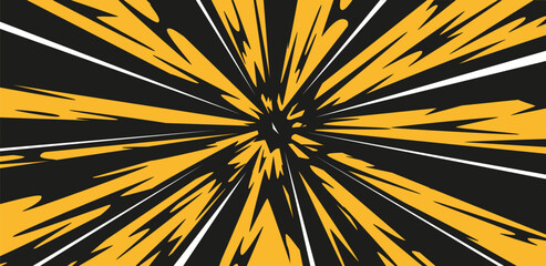 Explosion effect background. Flash explosion radial lines abstract comic book, anime style. Vector illustration design.