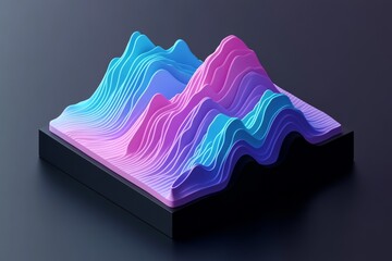 Wall Mural - a glowing wave with an abstract quality is set against a black background, illuminated by streaks of