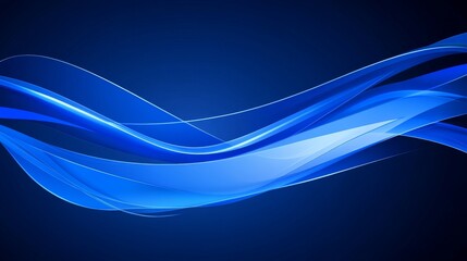 Wall Mural - digital art featuring abstract blue waves on a dark background is suitable for a website banner