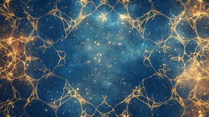 Poster - Cosmic energy flow digital universe abstract art starry background wide view interconnectedness of life and space