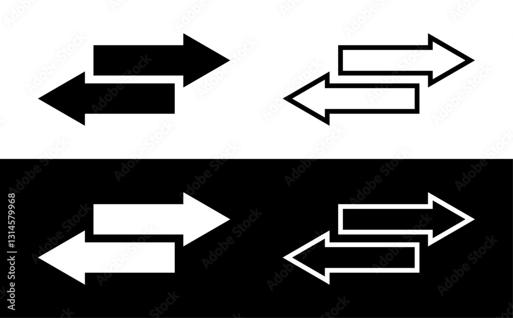 Arrows data transfer icons set. money exchange, swap, sync, migration ...