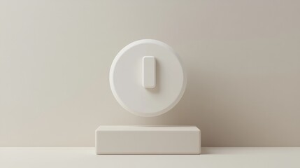 Poster - Minimalist power button icon on a neutral background creates a calming visual symbol of accessibility and design principles