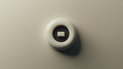 Poster - Minimalist power button icon centered on a neutral background with space for text at the bottom and balanced proportions
