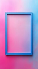Aufkleber - A stunning blend of pink and blue hues envelops a minimalist blue frame. This creative backdrop invites artistic imagination and adds depth to any artistic display