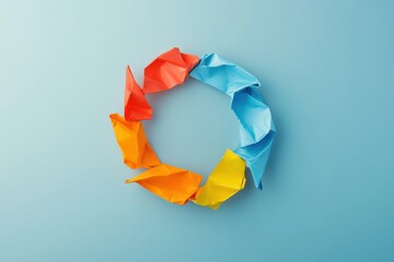 Aufkleber - Circular recycling loop symbolizes sustainable consumption and environmental awareness with clean minimalist design and ample text space