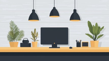 Poster - Office workers using video conferencing to connect with remote colleagues