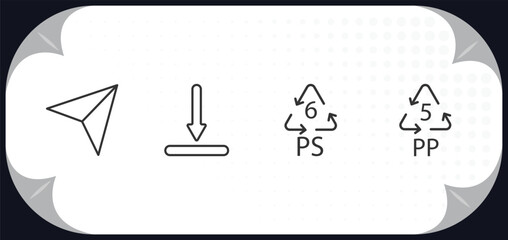 Poster - outline icons set - user interface concept. navigation arrows, downloading, 6 ps, 5 pp.