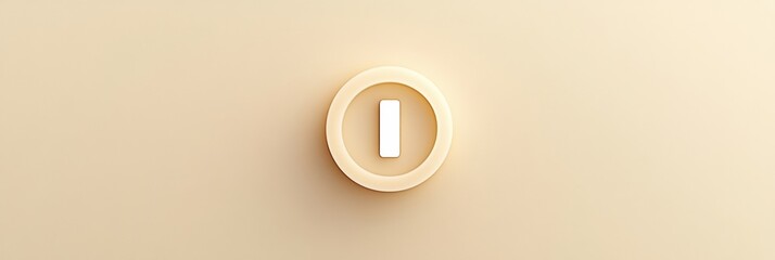 Aufkleber - Centered minimalist power button icon on a neutral background representing accessibility and design principles of balance and proportion