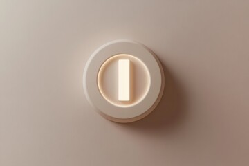 Aufkleber - Large minimalist power button icon centered on a neutral background with text space