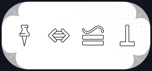 Poster - outline icons set - signs concept. pinned, maths, is congruent to, perpendicular.