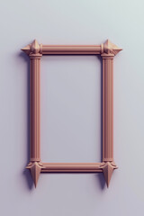 Poster - Minimalistic low-poly 3D frame with geometric design and pastel colors on a clean background