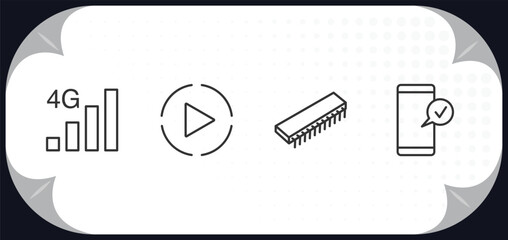 Poster - outline icons set - concept.