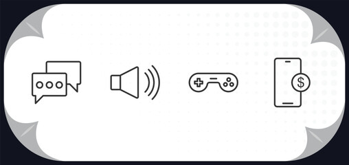 Poster - outline icons set - concept.