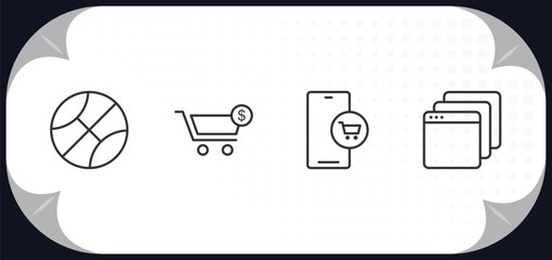 Poster - outline icons set - concept.