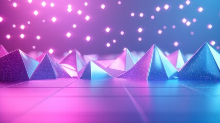 Poster - Shimmering holographic reflections with metallic textures
