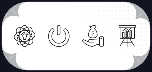 Poster - outline icons set - marketing concept. potential, off, sales, marketing presentation.