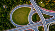 © Michael - Aerial view of a highway intersection with a clover-leaf interchange Germany Koblenz