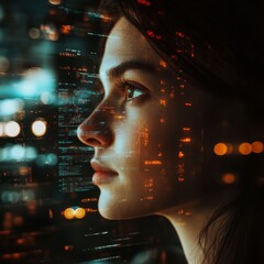 Poster - Future Vision: A Portrait Intertwined with Code, Reflecting on Technology and the Digital World