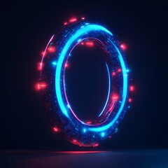Leinwandbilder - Futuristic Portal: A Ring of Light with Glowing Dots and Vibrant Colors Radiating in the Dark