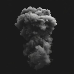 Poster - Mysterious Cloud of Grey Smoke Against a Dark Background: A Chilling, Abstract Visual Experience