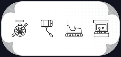 Poster - outline icons set - concept.