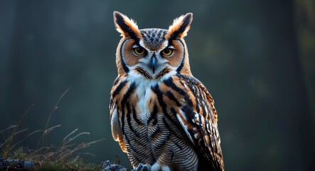 Impressive horned owl.