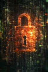 high tech background with theme of lock. internet security.