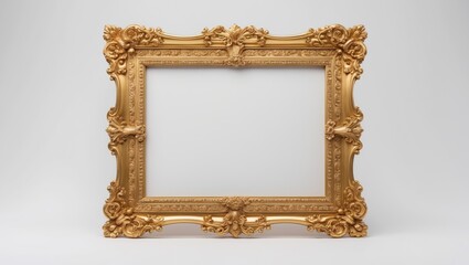 Poster - Gold picture frame for art on a white background. isolated.
