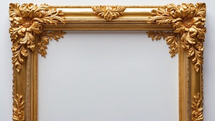 Poster - Golden frame set against a white background