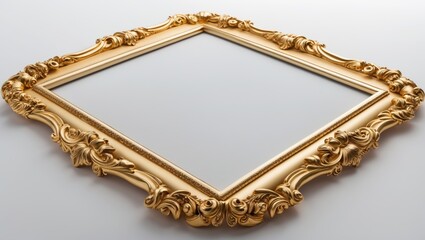Poster - gold picture frame set against a white background