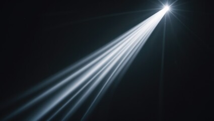 Poster - Stage lights. Beams of light from the spotlights on the stage during an entertainment show. Light show. Laser show isolated against a black background with projector illumination.