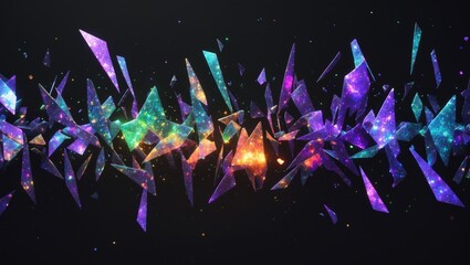 Poster - Light Prism Texture, Rainbow Glitter Design, Sparkle Light Effect