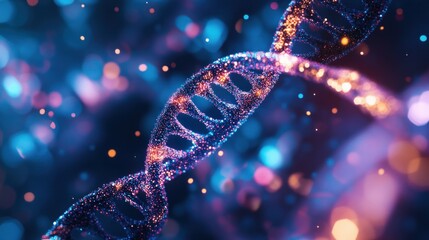 Poster - Colorful DNA Helix Structure Against a Blurry Background