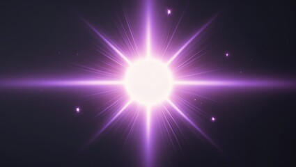 Poster - Lens flare, purple glow light effect against black. Image showcasing rays of light effects, overlays, or flares for design purposes. Screen blending mode. Collection of abstract sun bursts, flares,...