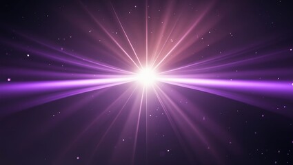 Poster - Lens flare, purple glow light effect on a dark background. Image showing rays of light effects, overlays or flare for design purposes. Screen blending mode. Collection of abstract sunburst, flare, ...