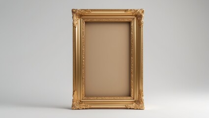 Poster - golden frame set apart on backdrop with clipping path