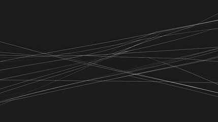 Poster - Abstract chaos of intersecting luminous lines on a black background