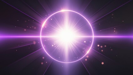 Poster - Lens flare, purple glow light effect on a dark background. image featuring rays of light effects, overlays or flare for design purposes. screen blending mode. Collection of abstract sun burst, flar...