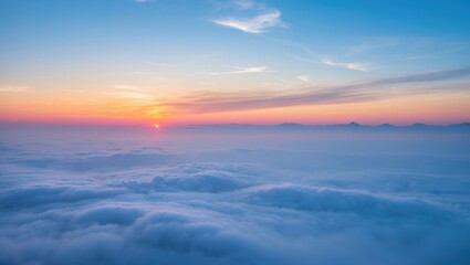 Wall Mural - Soft gradient clouds and sunlight on the blue sky, a beautiful luxury background in a large size, high definition landscape photograph.
