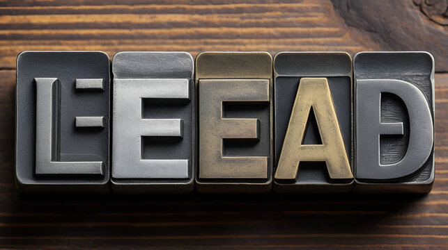 Lead Concept Isolated Metal Letterpress Type