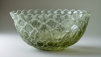 Poster - An Elegant Decorative Glass Bowl showcasing a Detailed and Beautiful Design, Ideal for Any Home
